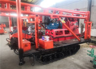 Red 30m - 200m Borehole Crawler Mounted Drill Rig Machine Untuk Sumur Air